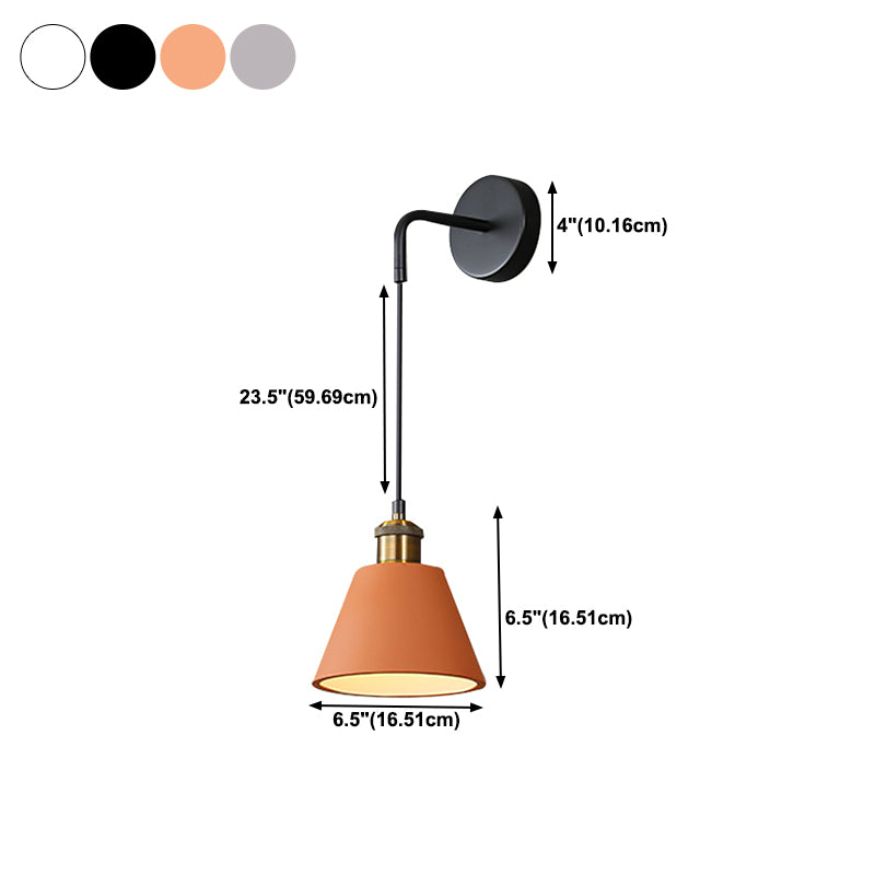 Modern Metal LED Wall Sconce Geometric Shape Wall Light with Resin Shade for Bedroom