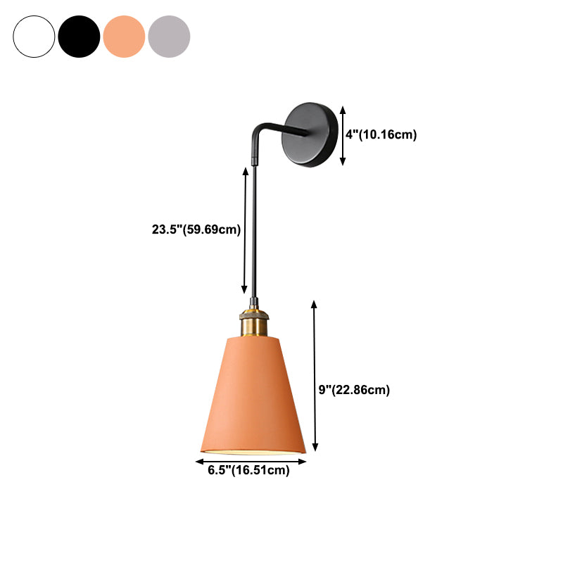 Modern Metal LED Wall Sconce Geometric Shape Wall Light with Resin Shade for Bedroom