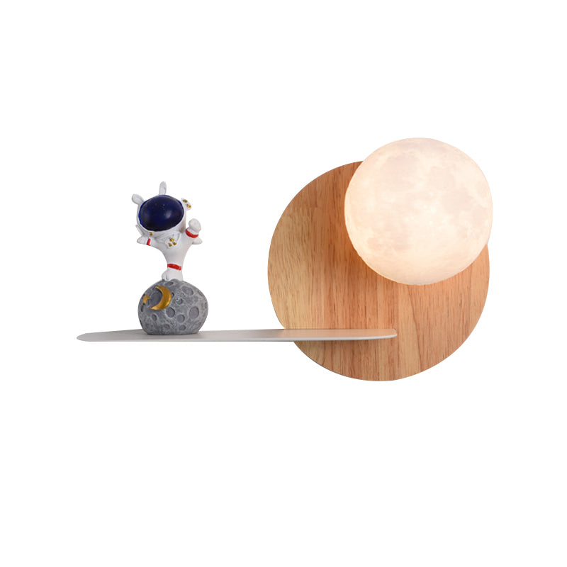 Metal & Wood 1 - Light Wall Light , Kids Style , Round / Square Wall Fixture