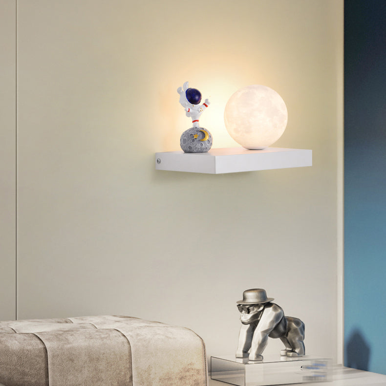 Metal & Wood 1 - Light Wall Light , Kids Style , Round / Square Wall Fixture