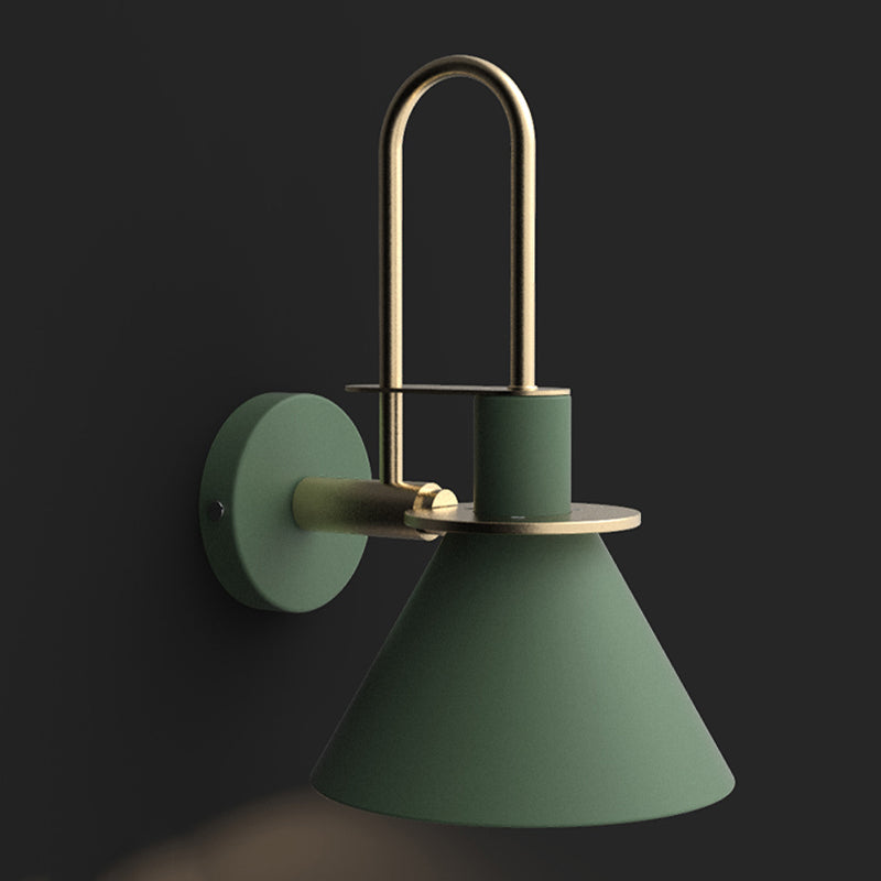 Conical Shaded Sconce Light Fixture Metal Wall Mount Lighting