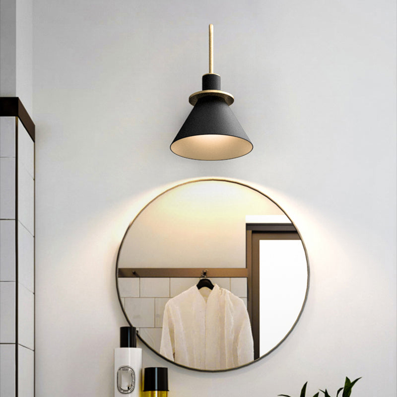 Conical Shaded Sconce Light Fixture Metal Wall Mount Lighting