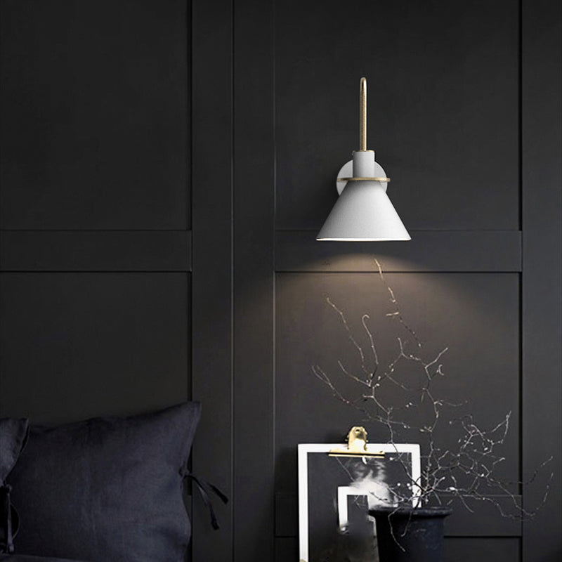 Conical Shaded Sconce Light Fixture Metal Wall Mount Lighting
