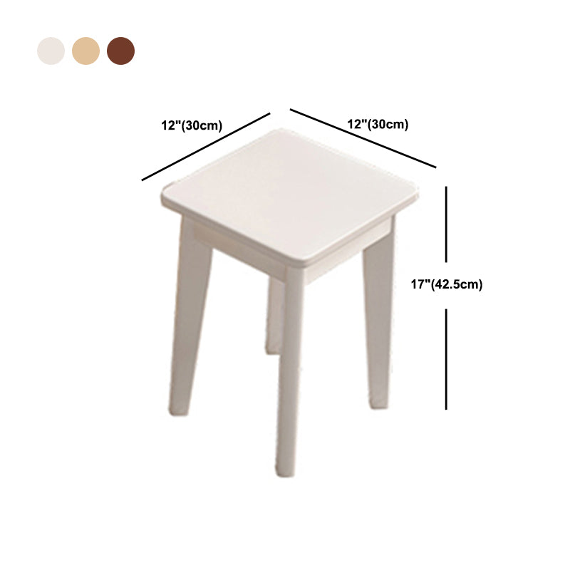 Scandinavian Wood Vanity and Stool Dressing Table with Storage