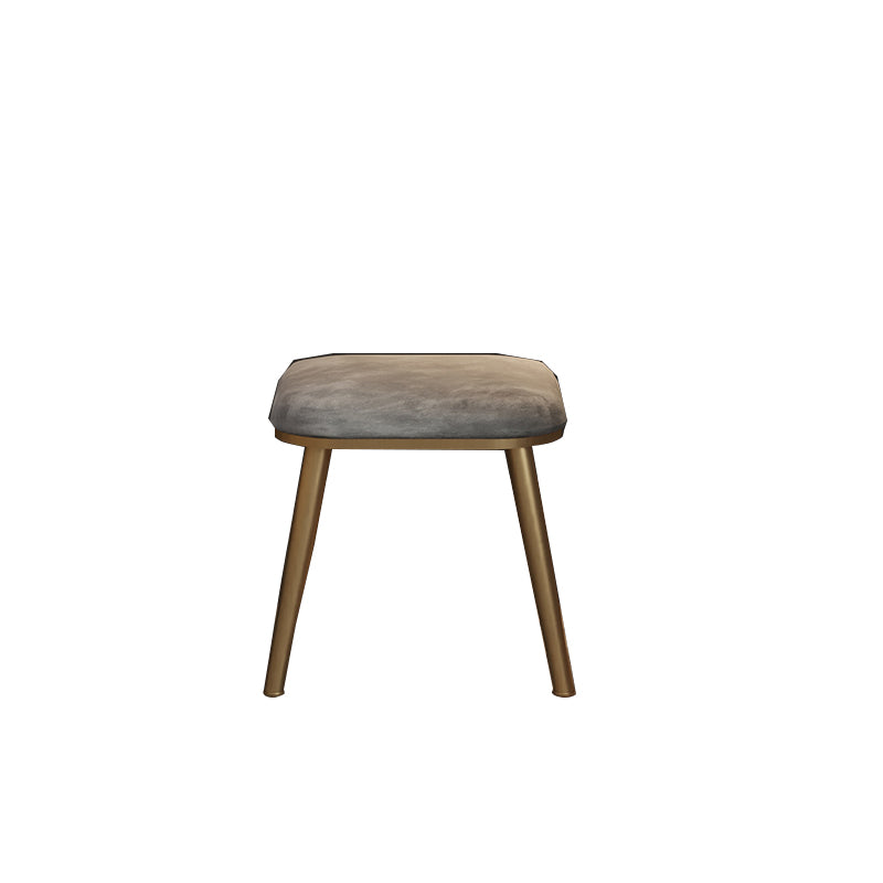 Luxurious 2 Storage Drawers Vanity Set with Padded Stool in White/Grey