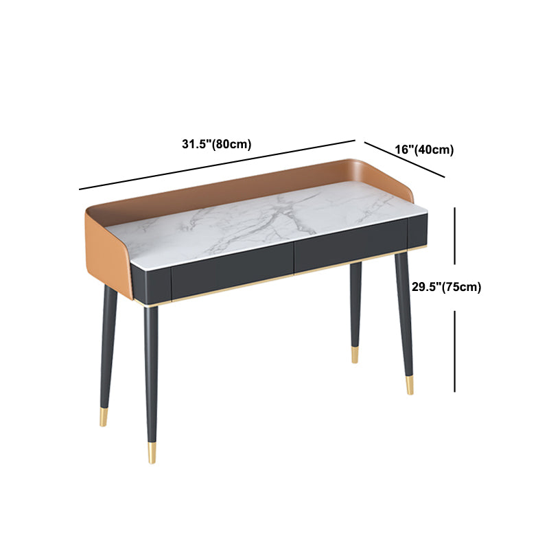 Black Vanity Dressing Table Stone Top Dresser with Storage Drawers