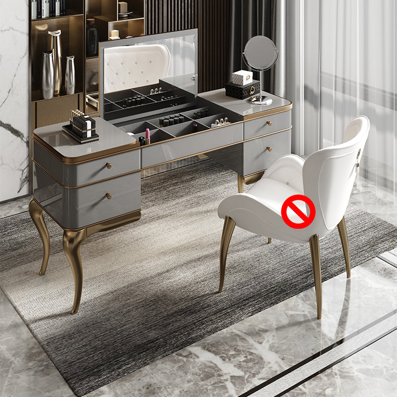 4 Storage Drawers Mirrored Vanity Victorian Wooden Make-up Vanity