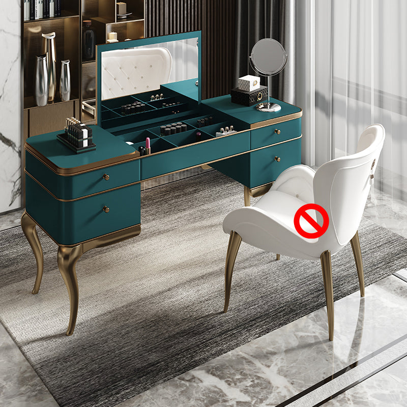 4 Storage Drawers Mirrored Vanity Victorian Wooden Make-up Vanity