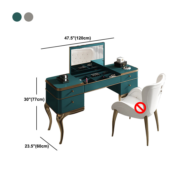 4 Storage Drawers Mirrored Vanity Victorian Wooden Make-up Vanity