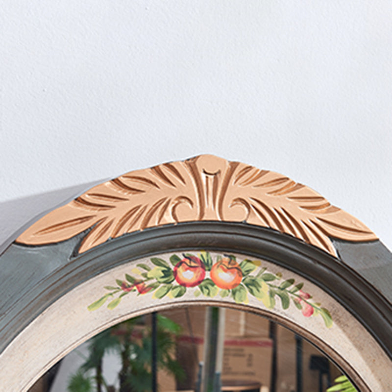 Victorian Wood Vanity Set with Stool and Mirror in Antique Oak Vanity