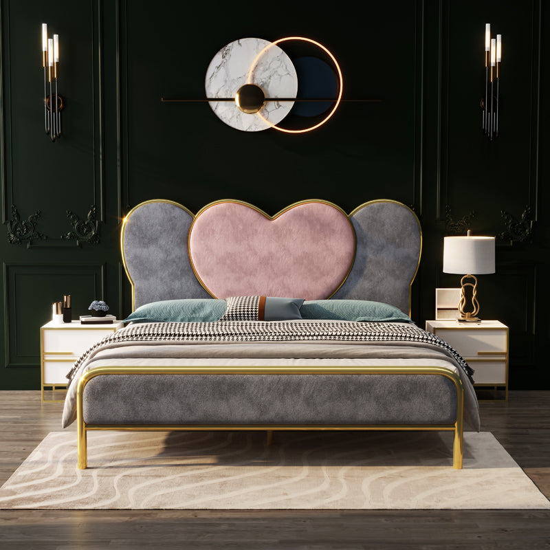 Standard Bed, Metal and Upholstered Bed With Headboard and Footboard