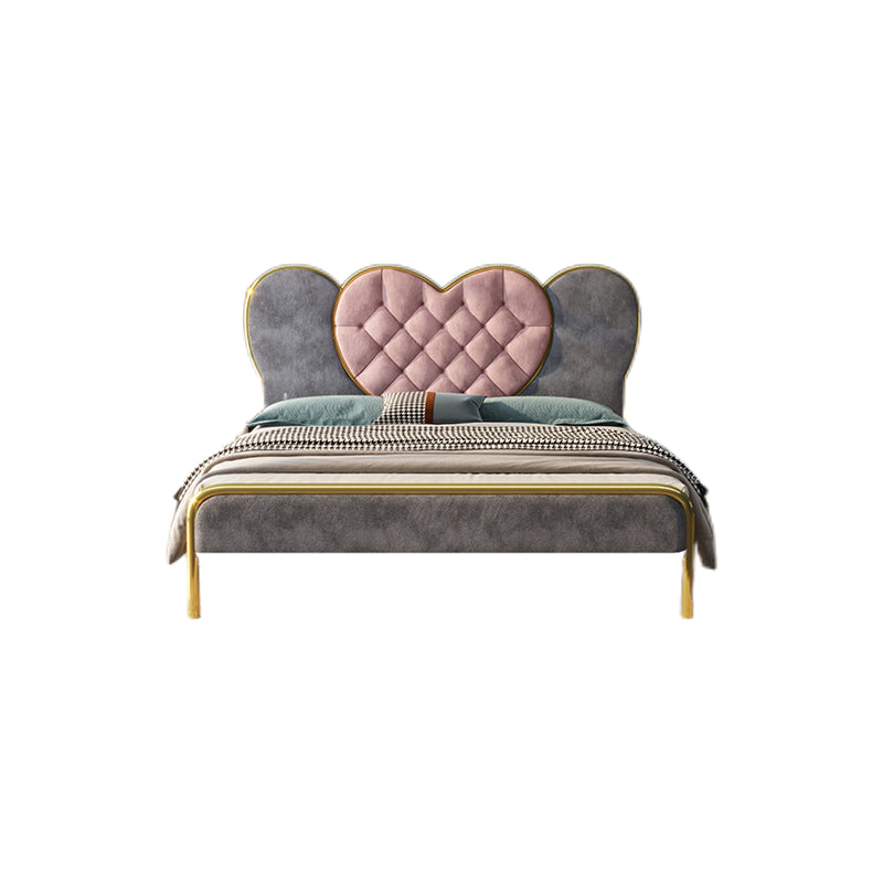 Standard Bed, Metal and Upholstered Bed With Headboard and Footboard