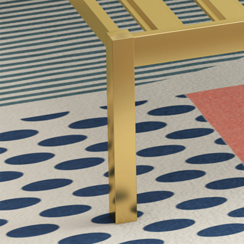 Nailhead Upholstered Bed with Headboard Metal Bed Frame in Gold