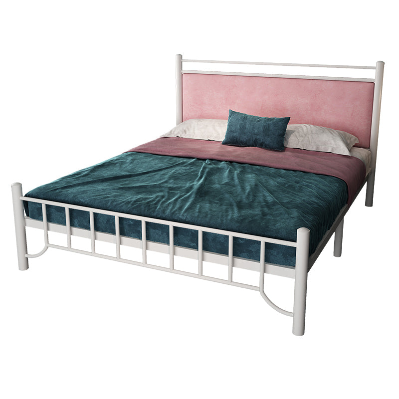 Glam Standard Bed with Rectangular Panel Headboard and Metal Legs Bed