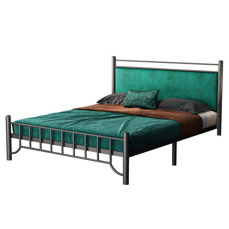 Glam Standard Bed with Rectangular Panel Headboard and Metal Legs Bed