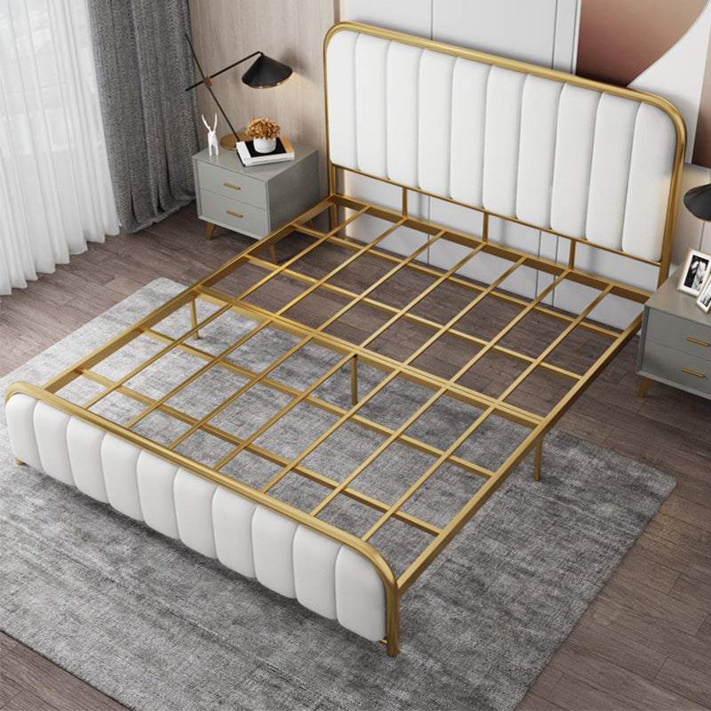 Glam Style Rectangular Headboard Standard Bed with Panel Headboard Bed