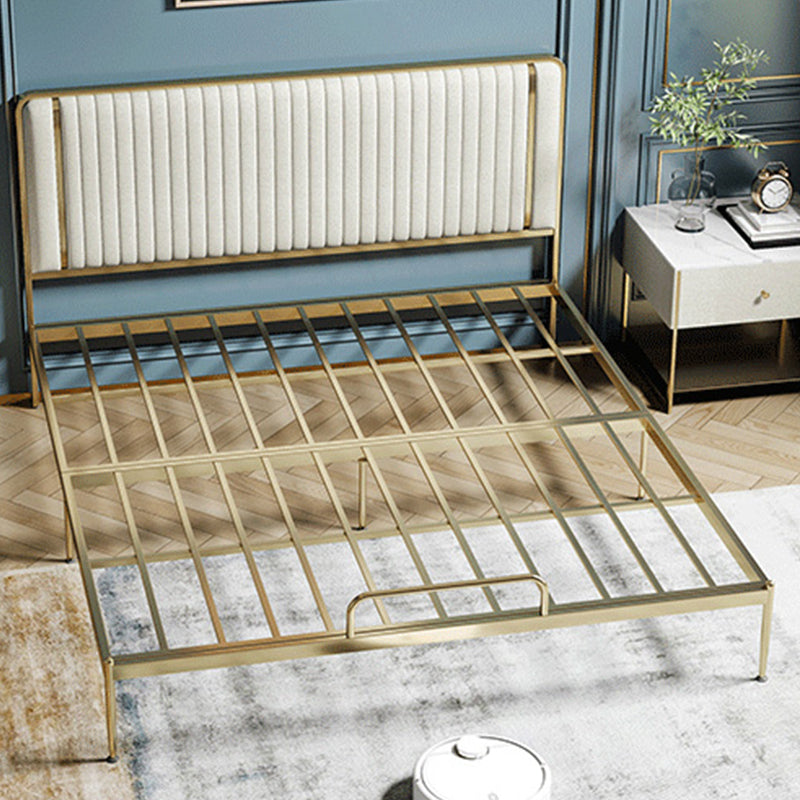 Glam Style Metal Bed Including HeadboardPanel Bed , 43 inch High