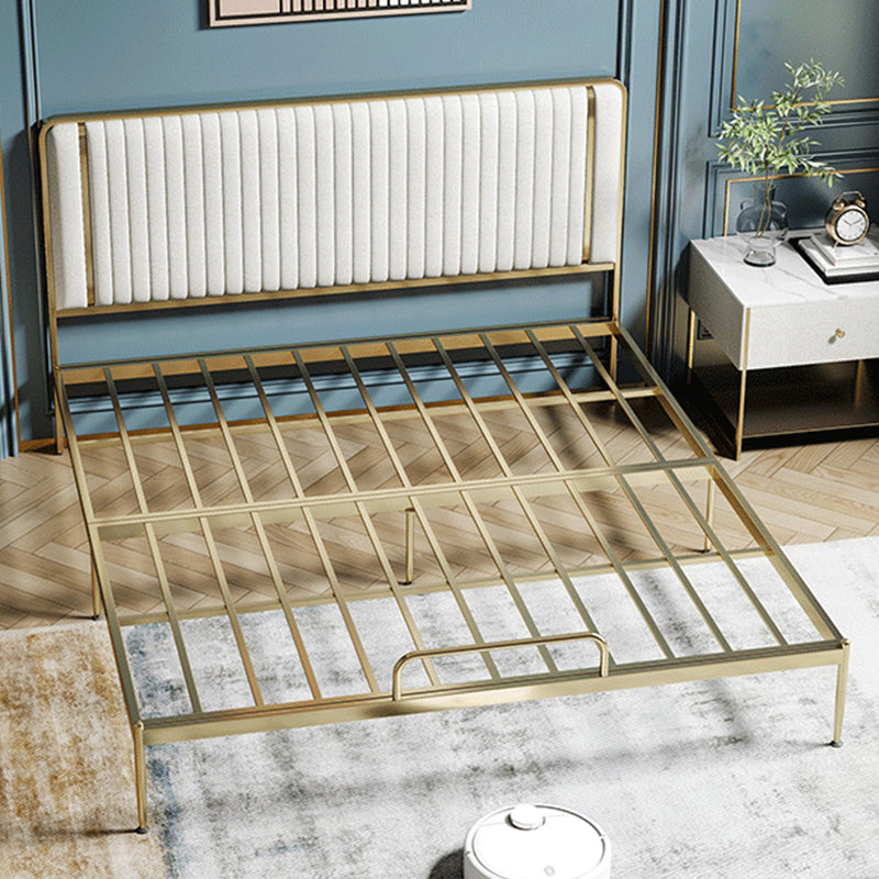 Glam Style Metal Bed Including HeadboardPanel Bed , 43 inch High