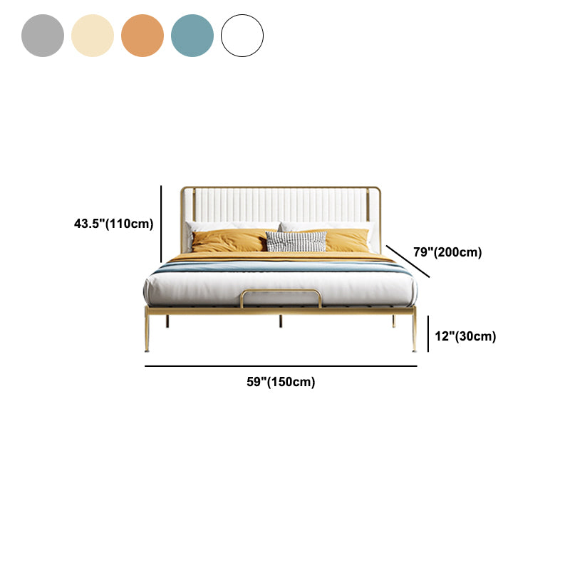 Glam Style Metal Bed Including HeadboardPanel Bed , 43 inch High