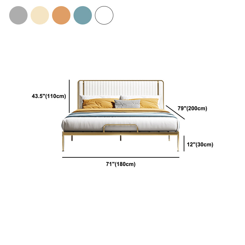 Glam Style Metal Bed Including HeadboardPanel Bed , 43 inch High