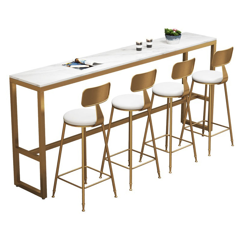 Stone Bar Dining Table Glam Style Bar Table for Milk Tea Shop Cafe