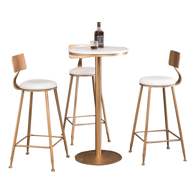 Stone Bar Dining Table Glam Style Bar Table for Milk Tea Shop Cafe