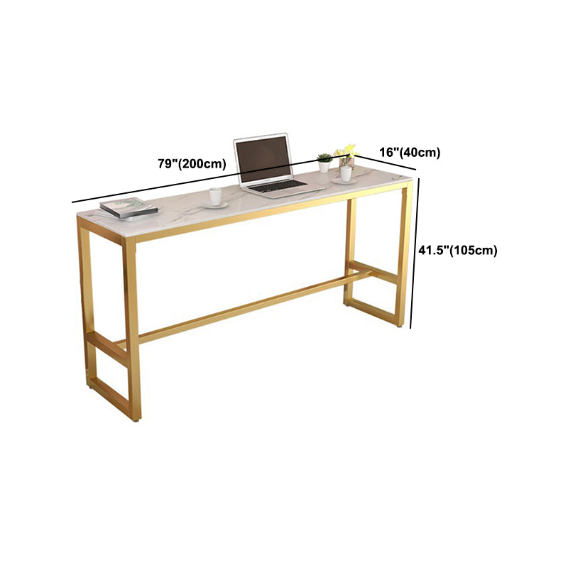 Stone Bar Dining Table Glam Style Bar Table for Milk Tea Shop Cafe