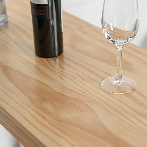 Pine Wood Top Rectangular Bar Table Modern Bistro Table with Double Pedestal