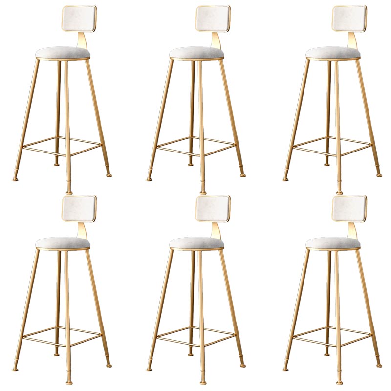 Glam Metal Barstool Velvet Gold Furniture in Matte Finish for Indoor