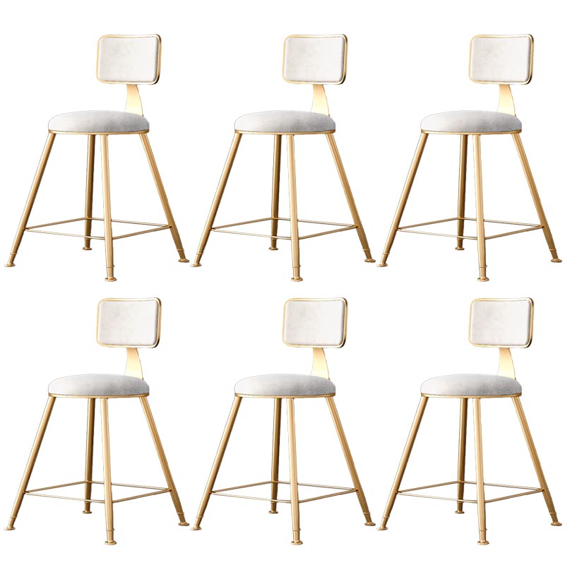 Glam Metal Barstool Velvet Gold Furniture in Matte Finish for Indoor