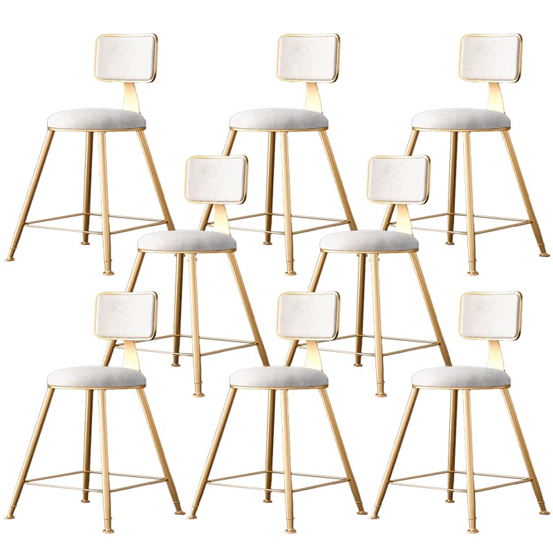 Glam Metal Barstool Velvet Gold Furniture in Matte Finish for Indoor