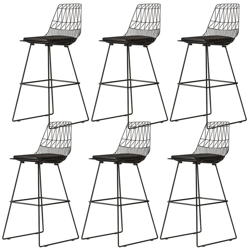 Glam Iron Upholstered Bar Stool Armless Backrest Stool for Bristol