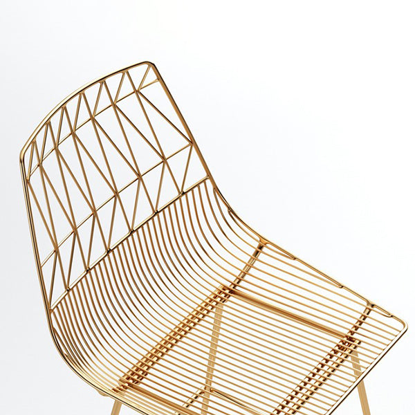 Glam Iron Upholstered Bar Stool Armless Backrest Stool for Bristol