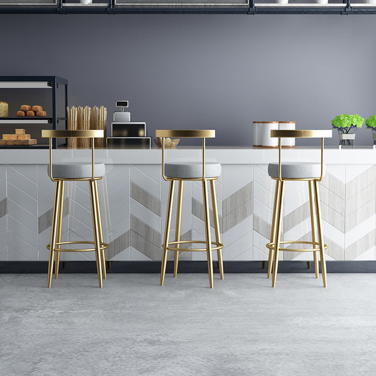 Glam Metal Barstool Fabric Cushion in Matte Finish for Indoor