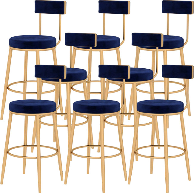 Glam Metal Barstool Fabric Cushion in Matte Finish for Indoor