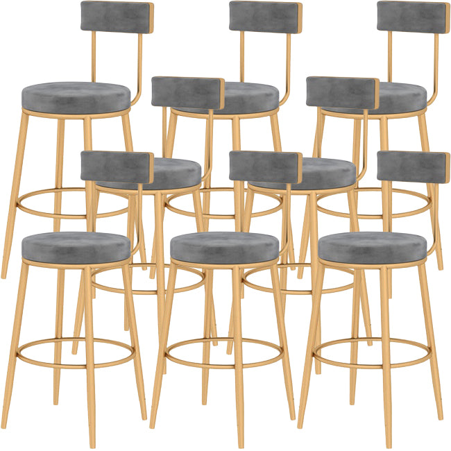 Glam Metal Barstool Fabric Cushion in Matte Finish for Indoor