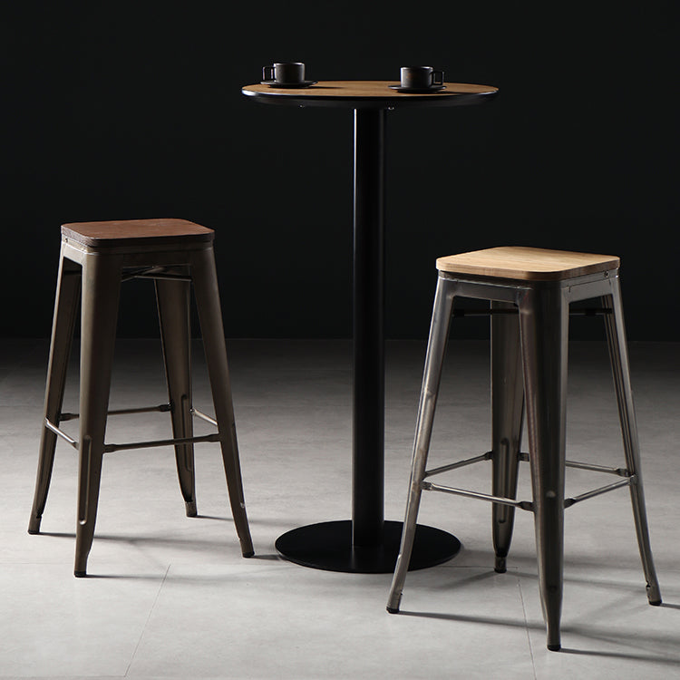 Industrial Square Backless Stool Folding Iron Bar Stool for Bristol