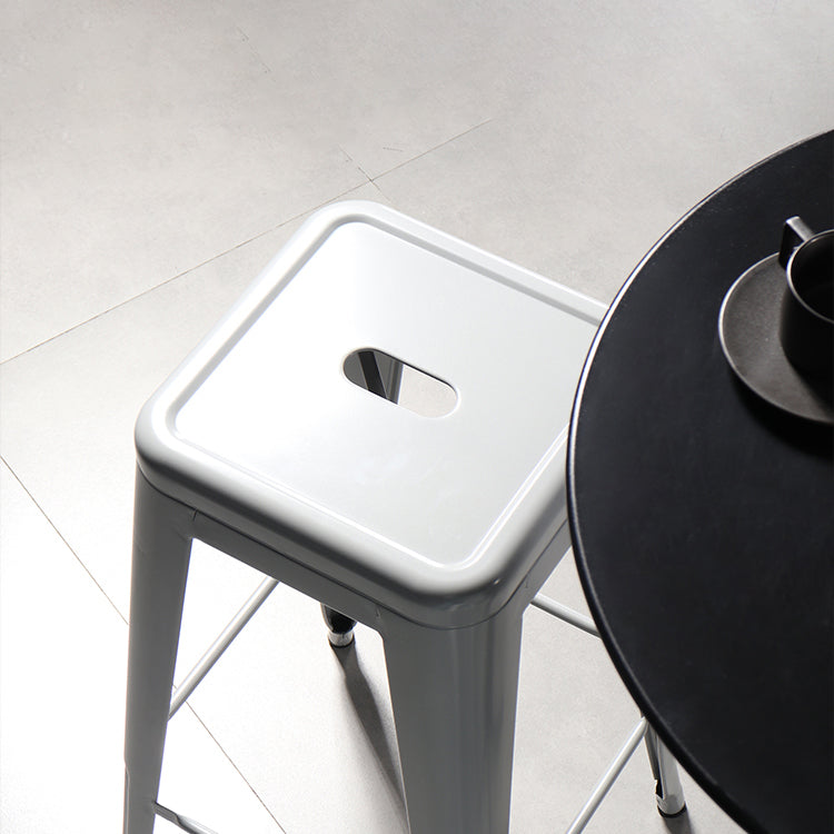 Industrial Square Backless Stool Folding Iron Bar Stool for Bristol
