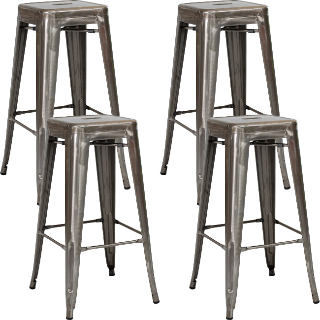 Industrial Square Backless Stool Folding Iron Bar Stool for Bristol