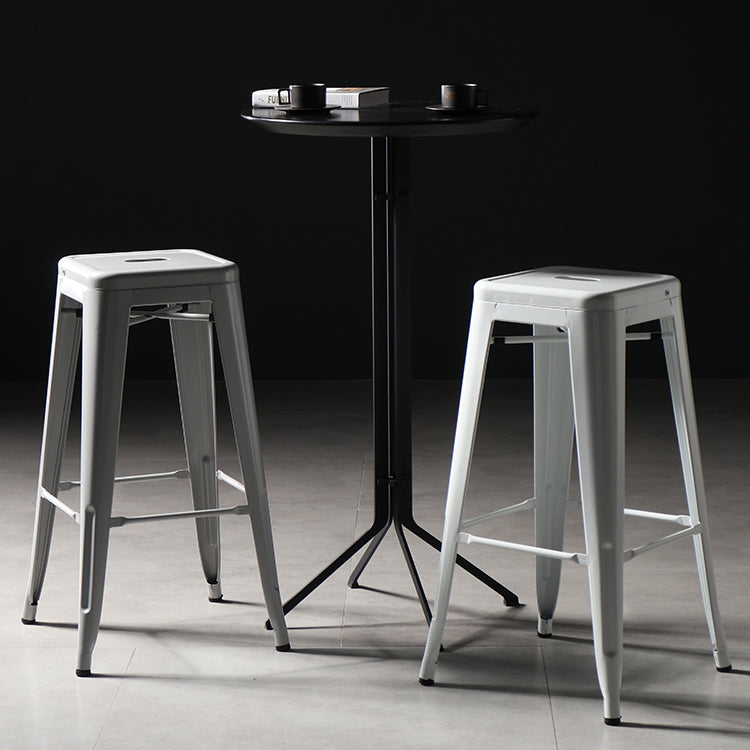 Industrial Square Backless Stool Folding Iron Bar Stool for Bristol