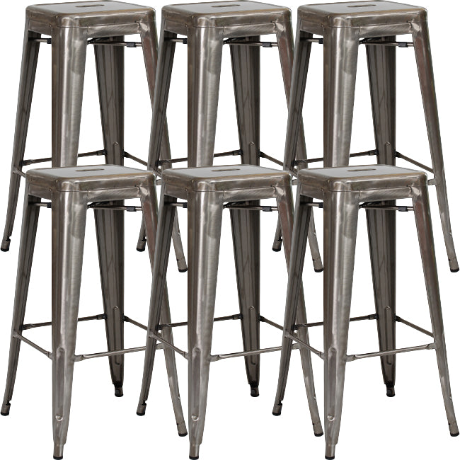 Industrial Square Backless Stool Folding Iron Bar Stool for Bristol