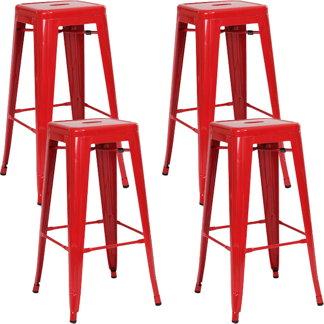 Industrial Square Backless Stool Folding Iron Bar Stool for Bristol