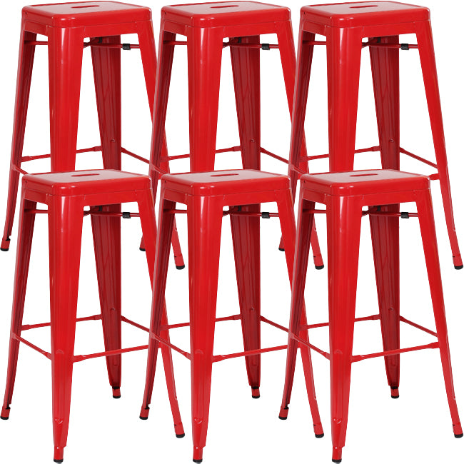 Industrial Square Backless Stool Folding Iron Bar Stool for Bristol