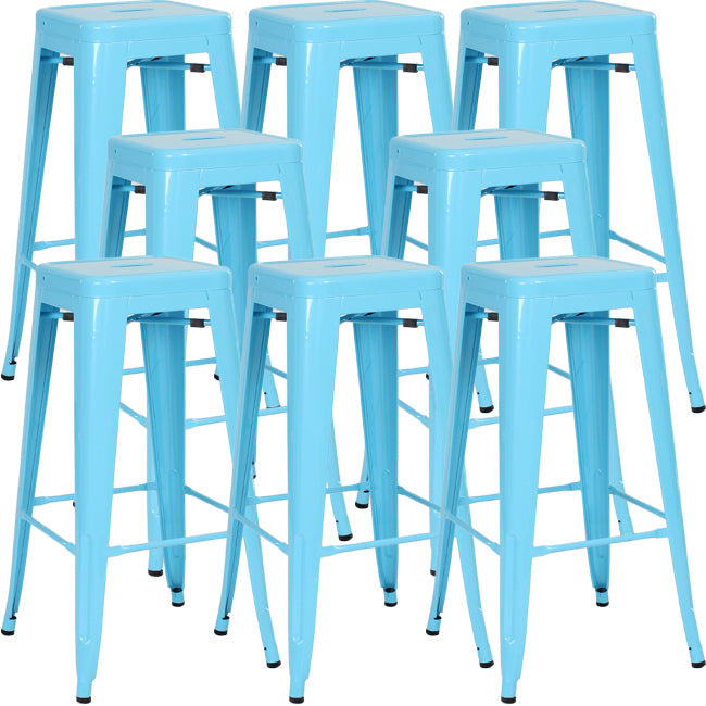 Industrial Square Backless Stool Folding Iron Bar Stool for Bristol