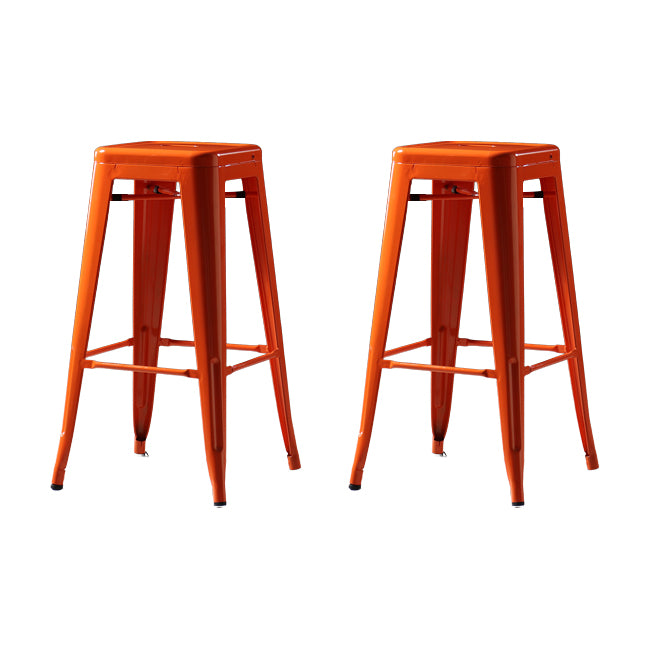 Industrial Square Backless Stool Folding Iron Bar Stool for Bristol