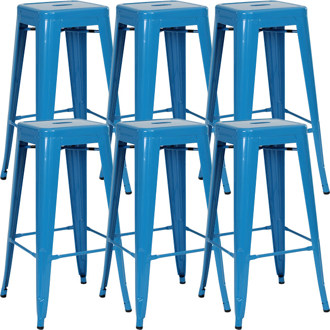 Industrial Square Backless Stool Folding Iron Bar Stool for Bristol