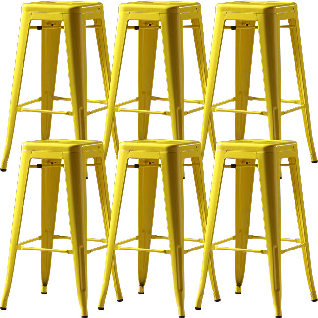 Industrial Square Backless Stool Folding Iron Bar Stool for Bristol
