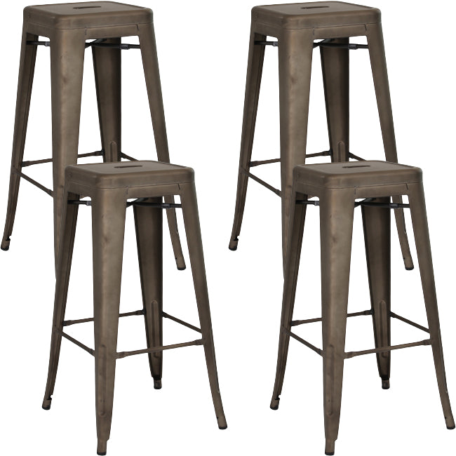 Industrial Square Backless Stool Folding Iron Bar Stool for Bristol