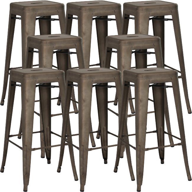 Industrial Square Backless Stool Folding Iron Bar Stool for Bristol