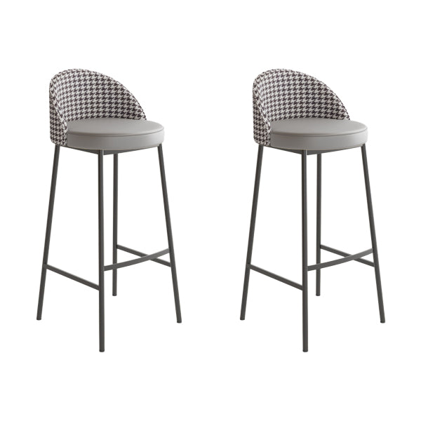 Glam Metal Barstool Faux Leather Cushion in Matte Finish for Indoor